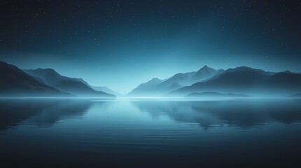 Naklejka premium Misty morning on the lake