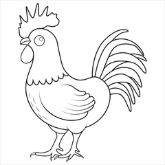 Line Art Hen Illustration for coloring