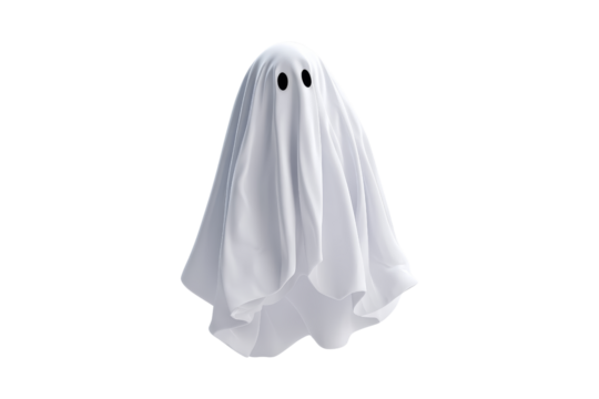 Isolated ghost costume in empty room