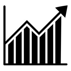 flat line graph with upward trend icon