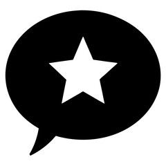 vector speech bubble with star review icon