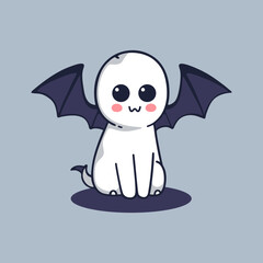 Fototapeta premium Ghost with bat wings symbol of Halloween