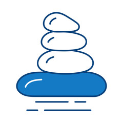 Stone Balance Blue Line Icon. Fitness, Health, Healthy Lifestyle, Wellbeing, Exercise, Health Care, Sport, Workout Editable Stroke Vector Illustration