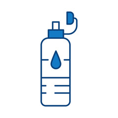 Water Bottle Blue Line Icon. Fitness, Health, Healthy Lifestyle, Wellbeing, Exercise, Health Care, Sport, Workout Editable Stroke Vector Illustration