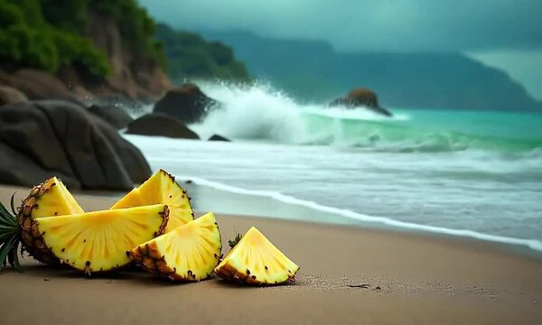 Tropical Pineapple by the Coast

Pineapple Slices and Palm Leaves

Coastal Vibes with Tropical Fruit

Beachside Pineapple & Palms

Tropical Fruit on Shoreline

