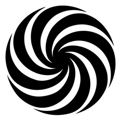 abstract swirl icon in minimal line art on white