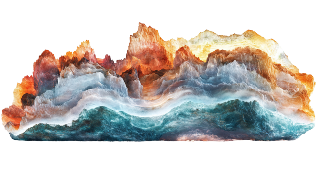 Otherworldly planet element with beautiful natural texture, isolated on transparent. PNG