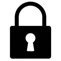 closed padlock flat icon with digital keyhole