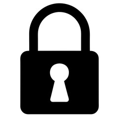 closed padlock flat icon with digital keyhole