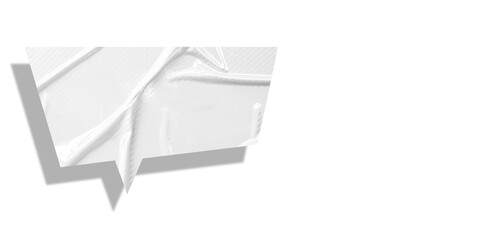 White speech bubble crumpled paper isolated on transparent background