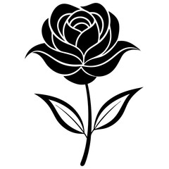 elegant flower line art sketch drawing vector