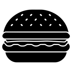 flat hamburger fast food icon on white background