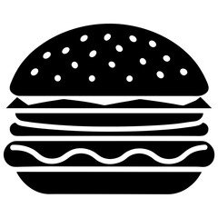 flat hamburger fast food icon on white background