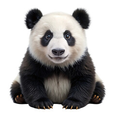 Fototapeta premium Photo of Cute panda bear sitting isolated on transparent background