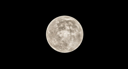 Obraz premium Full Moon in Night Sky Detailed Lunar Surface Celestial Body Night Photography