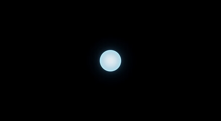 Glowing Light Orb Abstract Blue Sphere in Dark Background Energy Celestial Body Light Effect