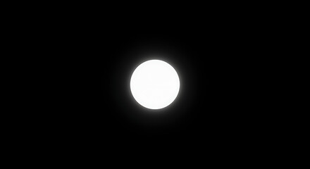 Bright Glowing White Circle in Dark Background Abstract Light Orb Round Shape Energy