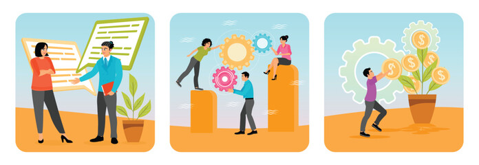 Professionals Engaging in Discussion. Collaboration. Fundraising.