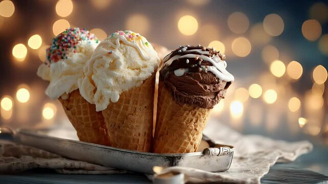 Ice cream cones display