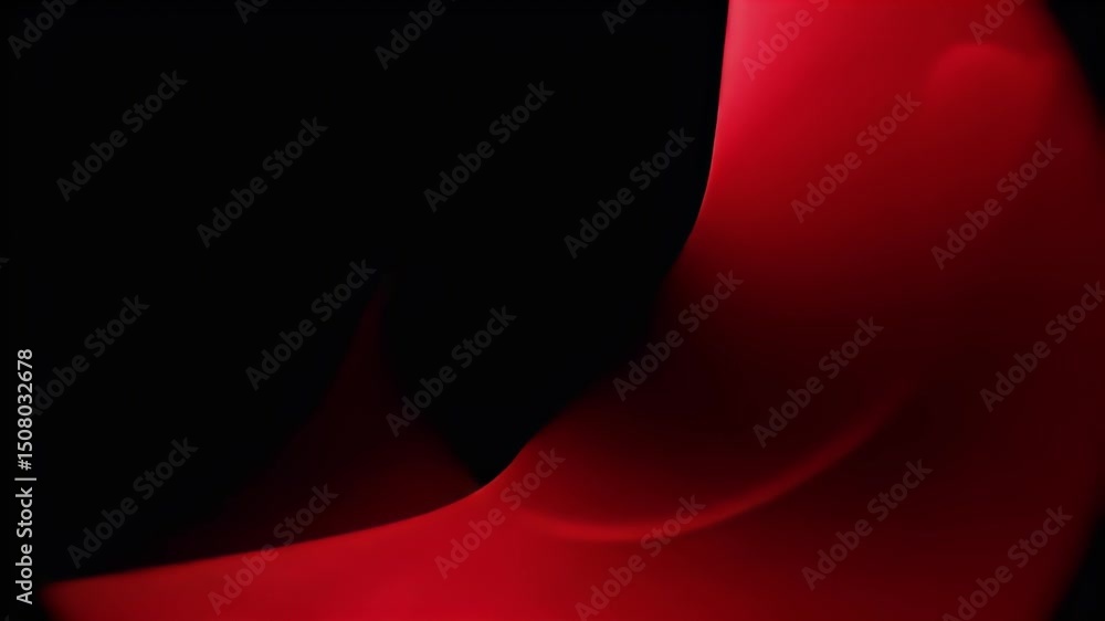 Poster Abstract Red Form Dynamic Flowing Motion Black Background