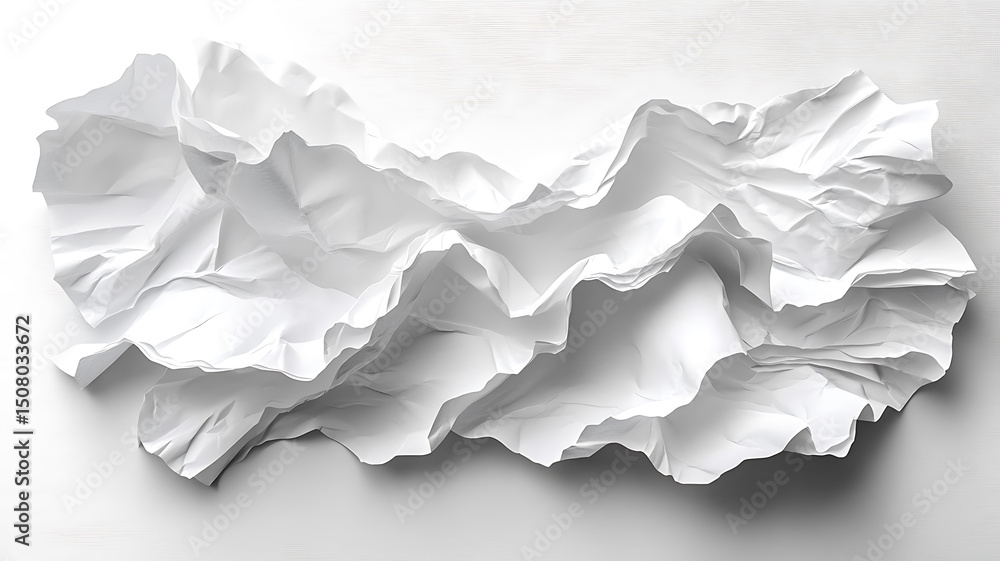 Poster abstract white paper folds background texture clean modern art aesthetic backdrop crumpled sheet pre