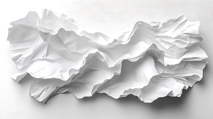 Obraz premium Abstract white paper folds background texture clean modern art aesthetic backdrop crumpled sheet presentation backdrop blank canvas conceptual design