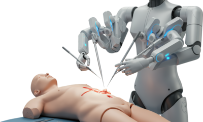 Robotic Surgery Advanced Medical Robot Performing Complex Abdominal Procedure on Mannequin