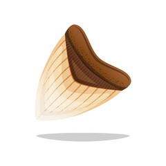 Shark tooth fossil isolated on white background.