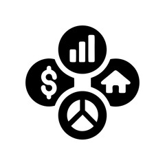 Investment Portfolio Silhouette Icon Design