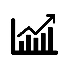 Stock Chart Up Silhouette Icon Design
