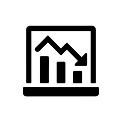 Obraz premium Stock Chart Down Silhouette Icon Design