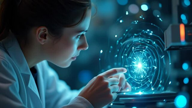 Physicist operating quantum sensing equipment for precision measurement research

