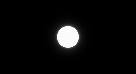 Bright White Circle Glowing in Dark Background Abstract Light Spot Round Shape