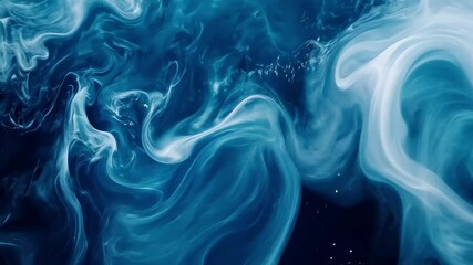 Abstract swirling water motion creates captivating blue and white patterns in aquatic backdrop, Abstract water background motion video animated