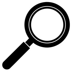 minimalistic magnifying glass search icon vector