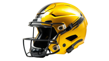 A football helmet with a team logo, Transparent background, PNG file