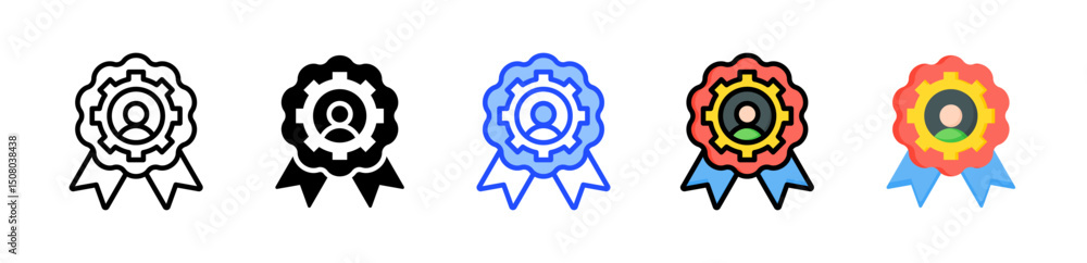 Poster service quality icon collection with multiple styles