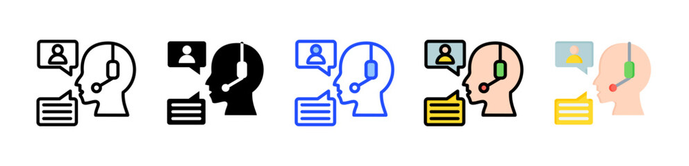 Customer Communication Icon Collection With Multiple Styles