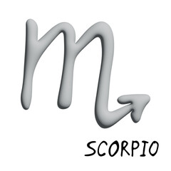 3d scorpio zodiac sign Esoteric symbol Astrology clipart Element for design