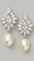 Elegant crystal and pearl earrings