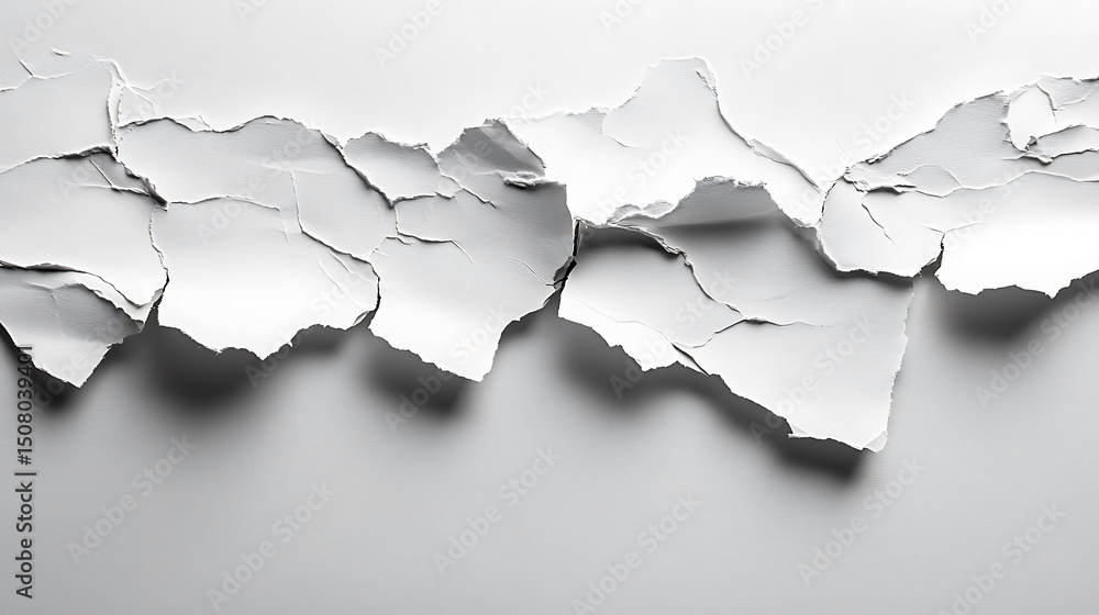 Poster abstract white paper pieces torn edges background texture minimalist aesthetic neutral backdrop arti