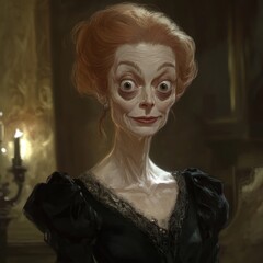 Elegant, exaggerated portrait
