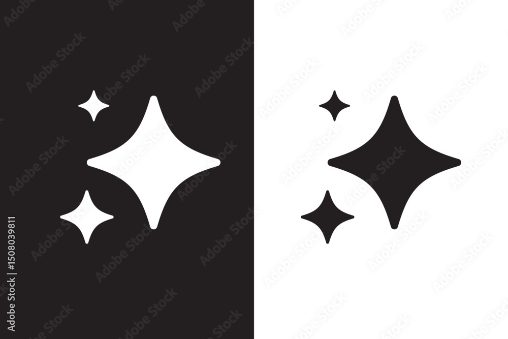 Fototapete ai generate icon set. sparkle icon set. ai star and square, artificial intelligence. vector illustra