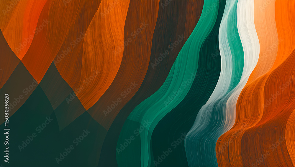 Aufkleber abstract artwork of fluid gradients in various warm color tones creating a dynamic and textured wave