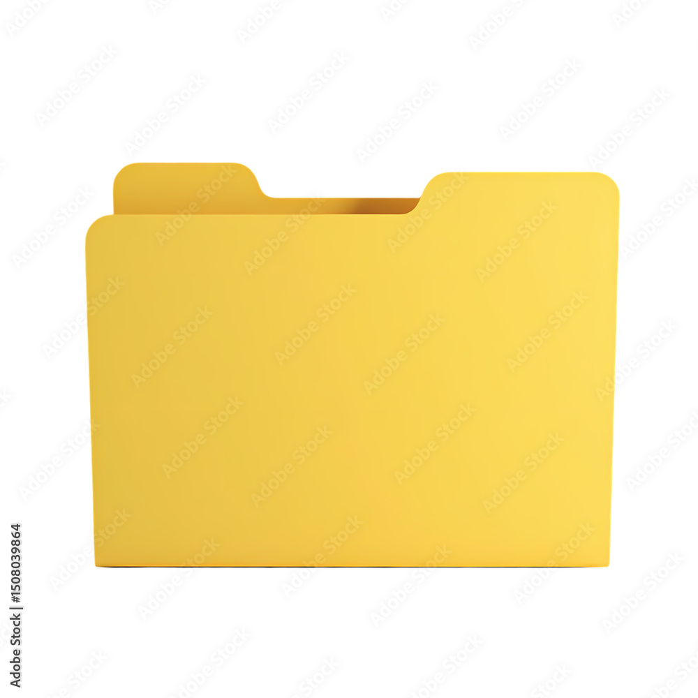 Poster a yellow folder icon with a tab on the top left side isolated on a black background illustration iso