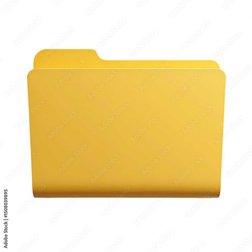 Aufkleber a close up of a yellow file folder with a tab on a black background in a studio shot render isolated