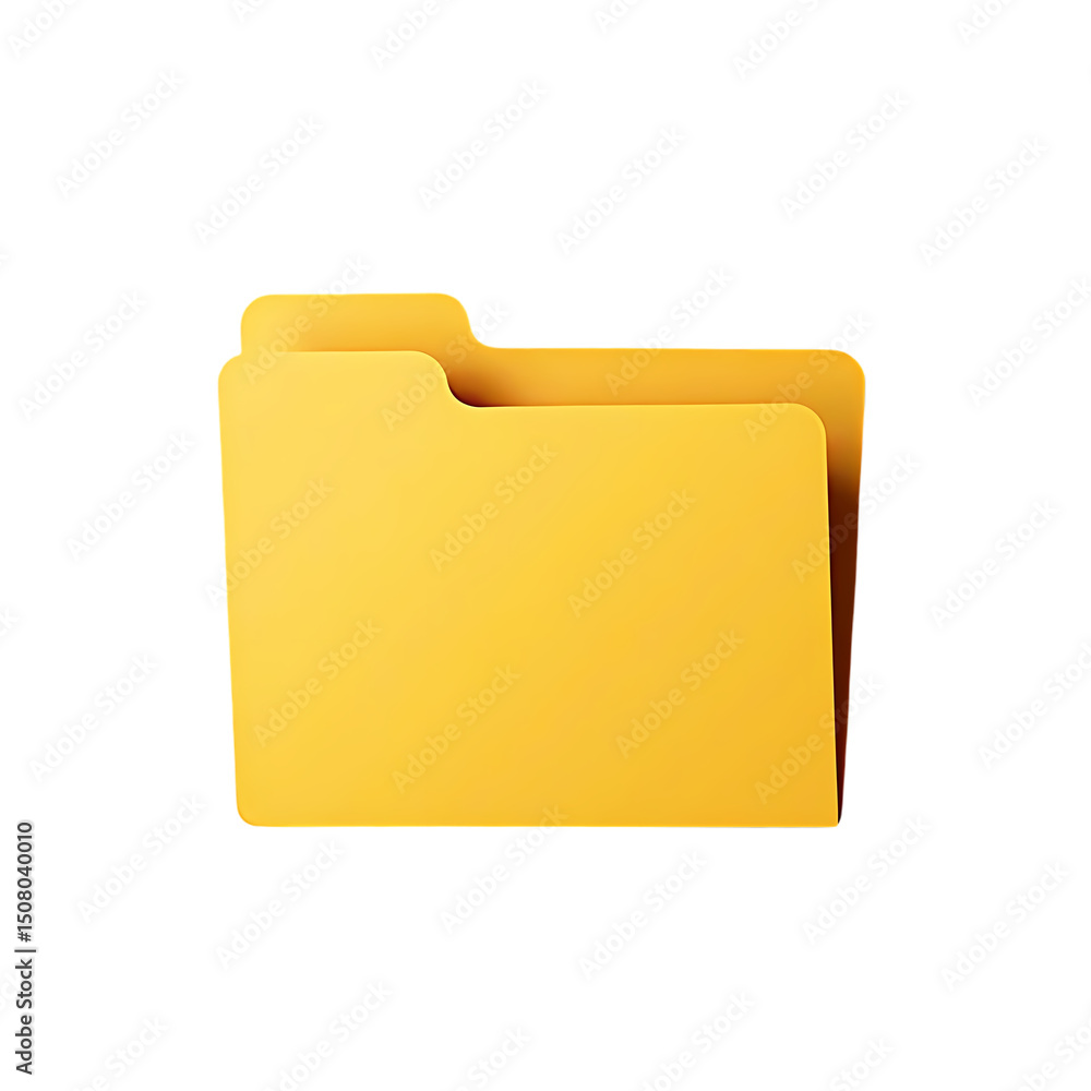 Poster a simple image showing a yellow folder with a tab on a black background in a minimalist style isolat