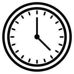 vector clock icon with modern thin outline