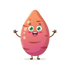 Sweet Potato in cute cartoon character style with expressive face and limbs.