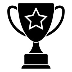 vector trophy cup icon with star award symbol